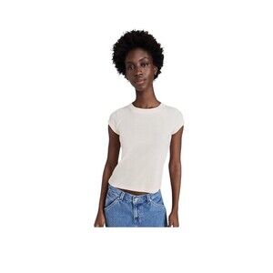 Madewell Women's Brightside Supima® Cotton Rib Tee Short Sleeve NWT Size XXS